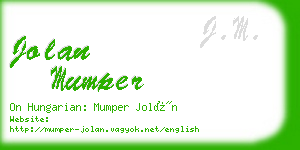 jolan mumper business card